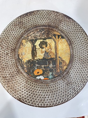 Vintage cookie tin shabby gold - shabby,